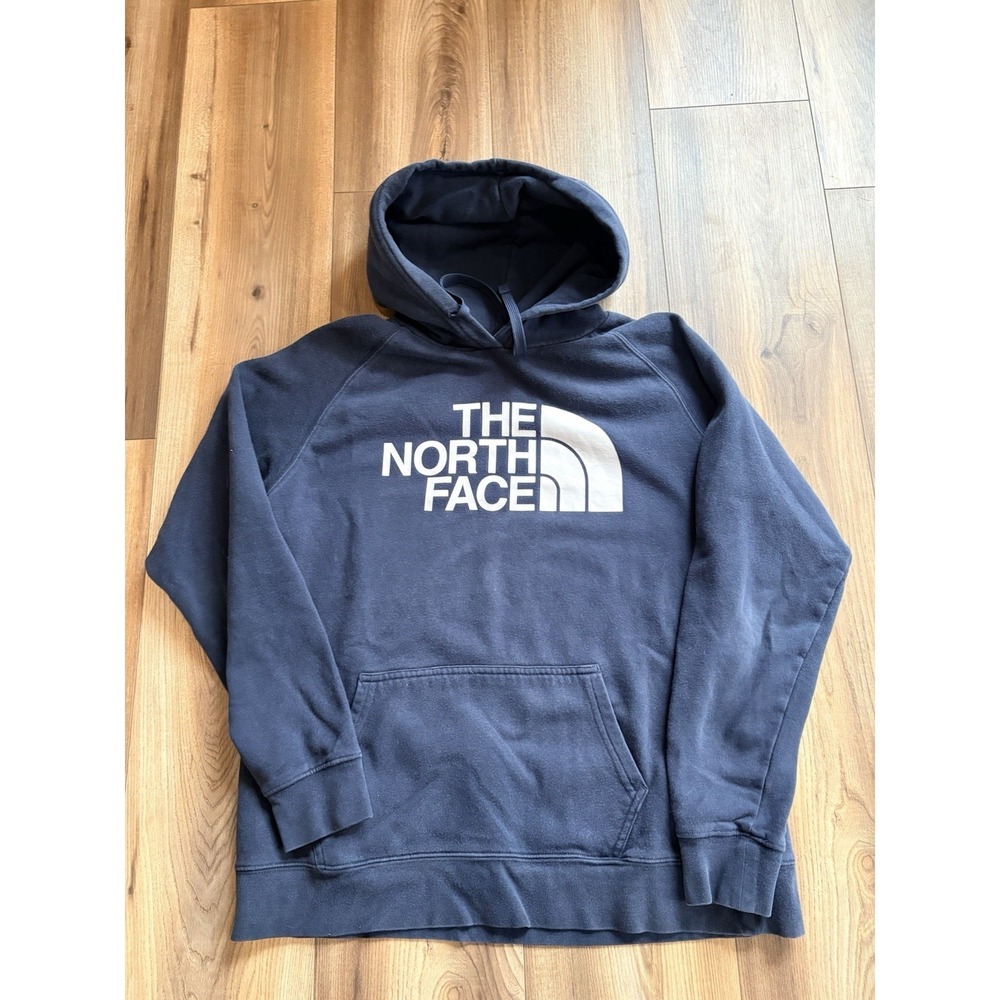 The North Face Women's Large Hoodie Sweatshirt Black‎ White Comfy Casual Lounge